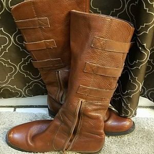 Miz Mooz Brown leather buckle boots